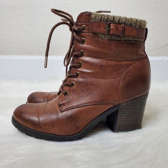 MIA women's lace up Brown ankle boots Size 8.5 - Picture 4 of 10